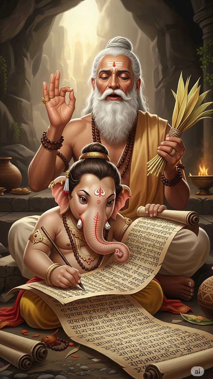 ganesh ji or ved vyas pic