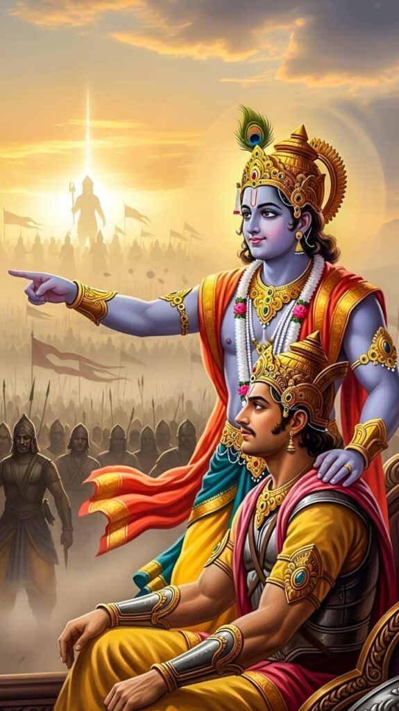 lord shree krishna with arjuna